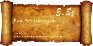 Eva Szilveszter névjegykártya